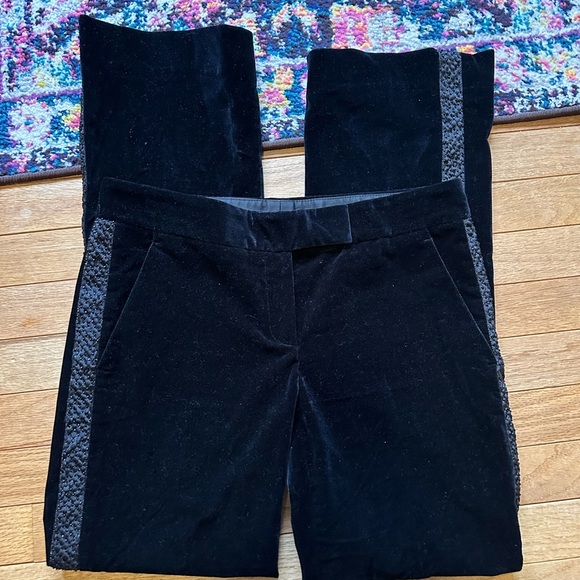 Theory Tara Be Velvet Embellished Flare Trousers Black Womens 6 - Picture 8 of 8